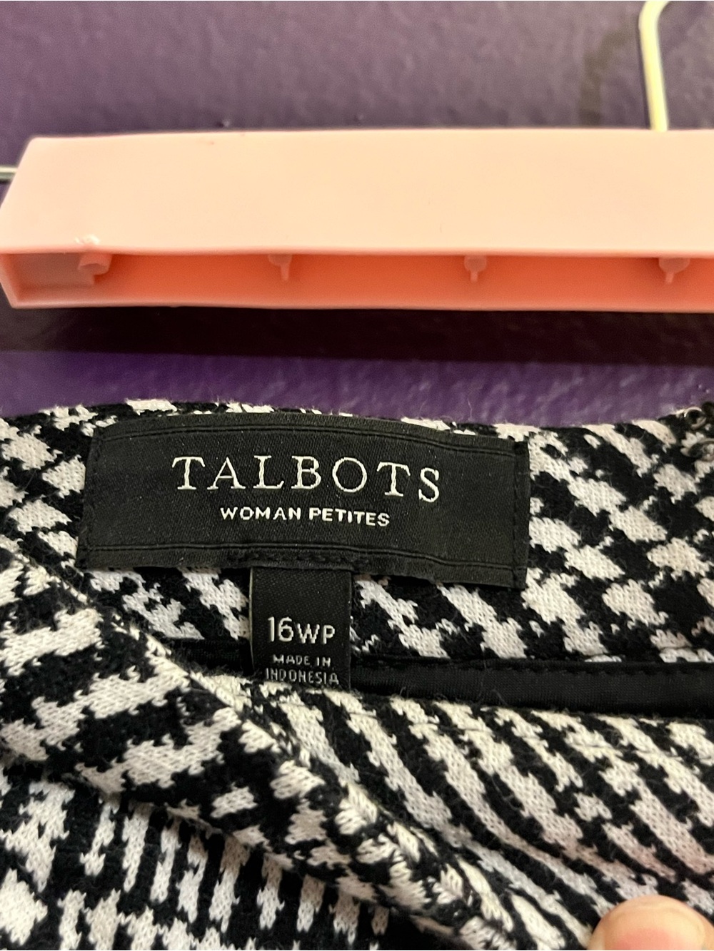 PLUS SIZE Black & White Plaid Pencil Skirt - Picture 3 of 3